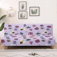 thumbnail image 3 of Xixirimido Armless Sofa Slipcover Stretch Futon Cover Queen Sofa Bed Covers Washable Elastic Couch Cover Home Furniture Protector, Bee Christmas Theme Purple, 3 of 8