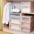thumbnail image 5 of Hesroicy Household Plastic Transparent Stackable Drawer Storage Box Container Organizer, 5 of 8