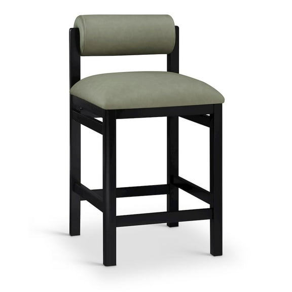 Meridina Furniture Roundhill Green Vegan Leather Upholstered Counter Stool