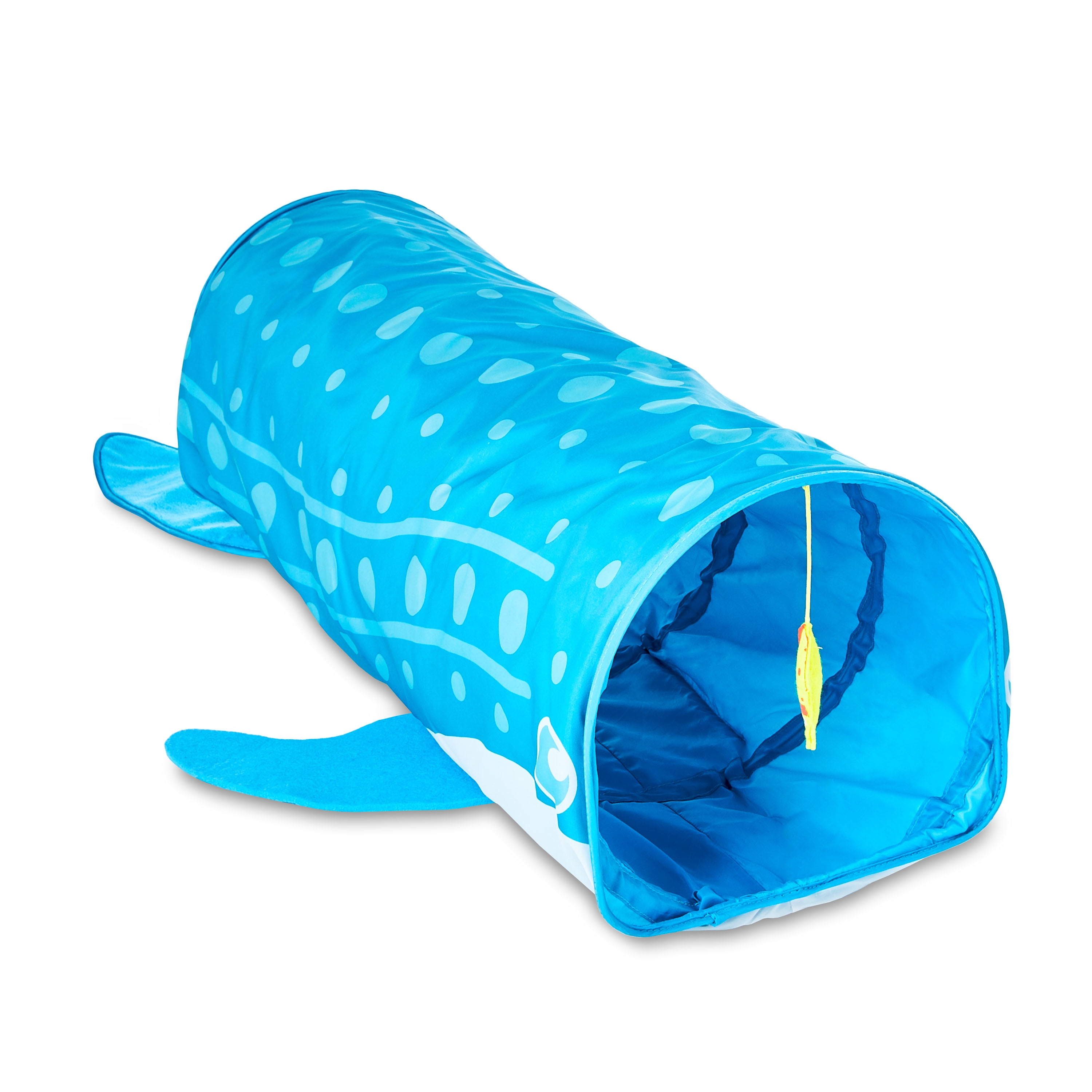 Vibrant Life Collapsible Whale Shark Cat Tunnel Toy, 3.6'