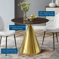 thumbnail image 4 of Modway Tupelo 36" Dining Table in Gold Cherry Walnut, 4 of 5
