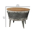 thumbnail image 5 of 26 Inch Two Tone Storage Coffee Table Brown Split Top Strong Metal Base - Saltoro Sherpi, 5 of 5