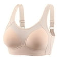 thumbnail image 3 of Swuxness Women's Plus Size Wireless Bra, Woman's Bras, Women Solid Color Plus Size Bra with Mesh Thin Comfortable Lightweight Bra Beige, 40/90C, 3 of 5