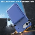 thumbnail image 5 of Allytechgroup iPhone 16e Case with Screen Protector, Hidden Cards Slots & Makeup Mirror Full Body Shockproof Anti-Scratch Drop Proof Phone Case Cover for Apple iPhone 16e, Blue, 5 of 6