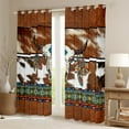 thumbnail image 2 of Highland Cow Skull 30%-50% Blackout Curtains Southwestern Western Curtains & Drapes 2 Panels 38"Wx45"L,Tribal Geometry Aztec Curtains Wild Animal Skin Cowhide Exotic Western Room Decor, 2 of 6