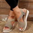 thumbnail image 4 of Sandalias cómodas con tacón de cuña cómodas y elegantes sandalias de plataforma para fiestas y vacaciones, 4 of 6