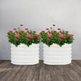 thumbnail image 4 of White Round Raised Garden Bed 2 PCS Garden Beds Outdoor Garden Raised Planter Box for Gardens, Courtyards, 4 of 20