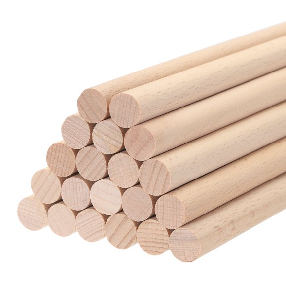 Unique Bargains Wooden Dowel Rods Wood Sticks, 6'x0.47' Round Wooden Dowels Rod for DIY, Arts Decoration, Crafts Wand, 100pcs