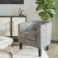 thumbnail image 2 of BELLEZE Accent Arm Club Chairs in Linen Fabric Set of 2 - Highland (White & Gray), 2 of 7