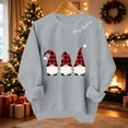 thumbnail image 2 of Jsaierl Women's Christmas Sweatshirts Plus Size Gnomes Graphic Sweatshirt Cotton Trendy Pullover Crewneck Tunic Long Sleeve Tops S-2XL, 2 of 9