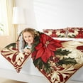 thumbnail image 4 of jejeloiu Christmas Deer Queen Comforter Set,Vintage Flower Floral Bedding Sets,Red Gold Xmas Bedding Comforter Set,Microfiber Bedroom Decor Reversible,3-Piece, 4 of 8