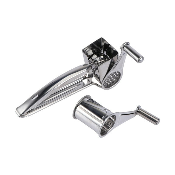 WHAMVOX Stainless Steel Cheese Shredder Rotary Grater for Easy Kitchen Use with Interchangeable Blades Silver Size 1 Set