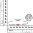 thumbnail image 4 of Gem Stone King 925 Silver and 10K Yellow Gold Pink Moissanite and White Moissanite and White Lab Grown Diamond Bracelet for Women | 2.35 Cttw | Gemstone | Cushion 6MM | Fully Adjustable 9 inch, 4 of 6