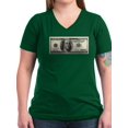 thumbnail image 1 of CafePress - 100 Dollar Bill T Shirt - Women's V-Neck Dark T-Shirt, 1 of 1