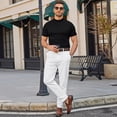 thumbnail image 4 of FGVCTG Mock Neck T-Shirts for Men Casual Short Sleeve Lightweight oft Basic Solid Pullover Undershirt Black L, 4 of 6
