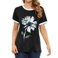 thumbnail image 3 of ZXSXSY Women Floral Printed Round Neck Short Sleeves Top, 3 of 6