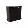 thumbnail image 3 of Double Tilt Out Trash Cabinet, Black Free Standing Laundry Sorter Cabinet with Removable Two-Compartment Tilt-Out Hamper Clothes Basket, Hidden Laundry Hamper, Wood Bathroom Storage, 3 of 9