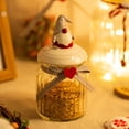 thumbnail image 2 of Dengmore Peppermint Candy Christmas Dishes, Crystal Glass Jar with Lid Gnome 3D Lid Red and White Candy Dishes Christmas Candy Gift Dishes Xmas Round Sugar Bowl for Xmas Candy Party Supply, 2 of 7