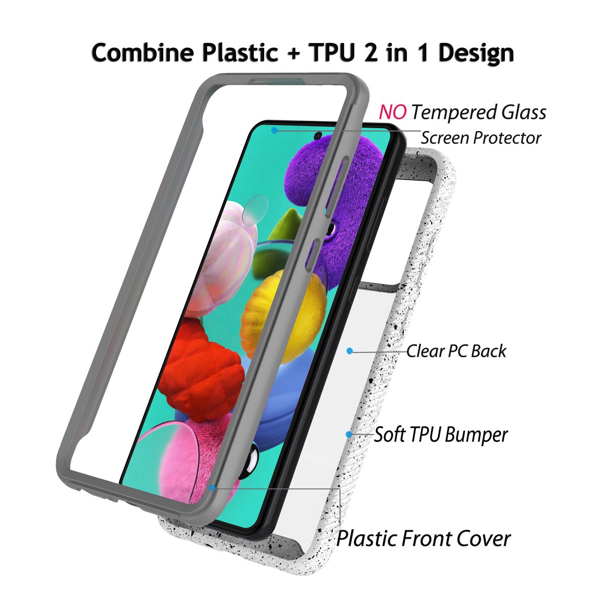 Samsung A52 5G case,Galaxy A52 5G case,with HD Screen Protector,M MAIKEZI  Soft TPU Slim Fashion Non-Slip Protective Phone Case Cover for Samsung