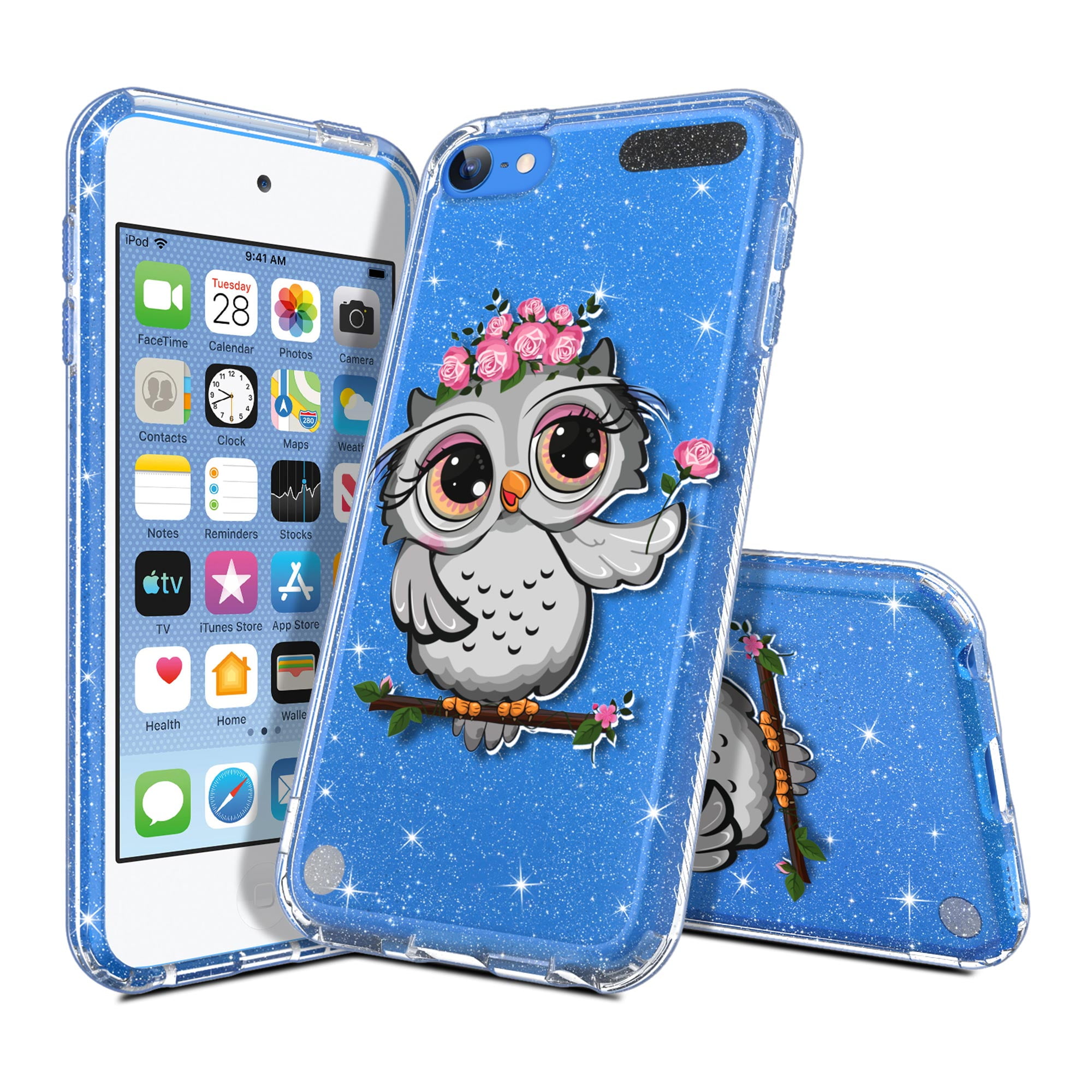 iPod Touch 6 Case Slim Fit Anti-Scratch Flexible Soft TPU Bumper Hybrid Shockproof Protective Cover for Apple iPod Touch 5/6/7th Generation Mint Floral ULAK iPod Touch 7 Case 