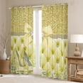 thumbnail image 2 of Feelyou Yellow High Heel Curtains 2-Pack (52x84), Girls Sequin Diamond Window Curtains, 2 of 6