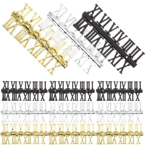 UPOUART Clock Roman Numbers Kit, Assorted Colors, Plastic, Sturdy and Safe, 12Pcs