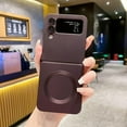 thumbnail image 2 of Magnetic Case for Samsung Galaxy Z Flip 5 4 3 5G Soft Silicone Compatible with Magsafe Luxury flip3 /flilp4 /flip5 Cases Cover (Wine Red,for Samsung Z Flip 5), 2 of 11