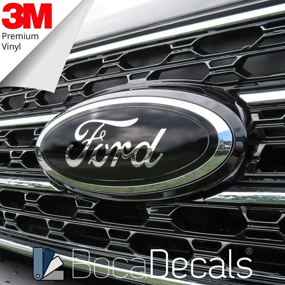 BocaDecals 2022-2025 Ford Bronco Logo Emblem Insert Decal Overlay (Set of 1) - Made in USA - Small Home Business (GlossyBlack)