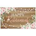 thumbnail image 2 of Floral Theme Retirement Banner Pink Happy Retirement Banner String Lights Wood Background Party Banner for Retirement Party Office Celebration Photo Shoot, 2 of 8