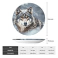thumbnail image 2 of Wukai Majestic Snowy Wolf Print Decorative Plate for Display,Bone China Decorative Plate, Ceramic Dinner Plate with Stand, Vertical Ceramic Plate-6in, 2 of 6
