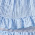 thumbnail image 4 of NIEWTR Toddler Girl Summer Outfit 6 12 18 24 Month 3T 4T 5T 6T Kids Short Sets Cotton Ruffle Sleeve Tops Tees Shorts Clothing Dailywear Sets(A-Blue,18-24 Months), 4 of 7