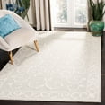 thumbnail image 2 of SAFAVIEH Micro-Loop Asteria Floral Bordered Wool Area Rug, Light Grey/Ivory, 5' x 5' Round, 2 of 8