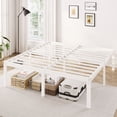 thumbnail image 3 of Merrland 18" King Size Metal Platform Bed Frame, Heavy-Duty, Ample Under-Bed Storage, No Box Spring Needed, White, 3 of 9