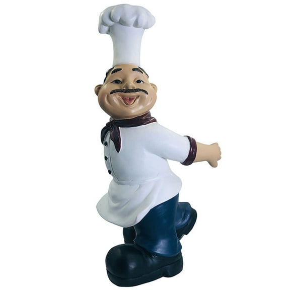 Wineware Chef Statue Wine Bottle Rack Decorative Resin Chef Wine Rack Ornament Craft Display