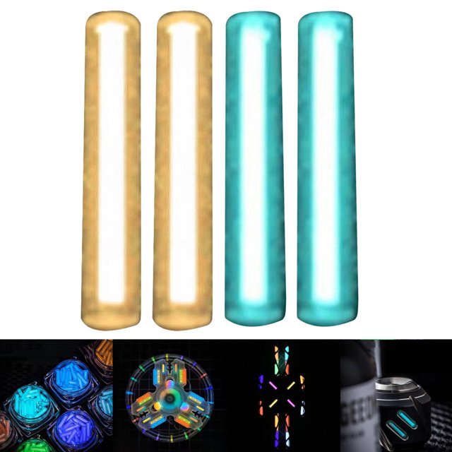 4 Uds., 2 colores, tubo luminoso de cristal, luces de , autonte en la oscuridad, sustituto del tubo, palo luminoso para decoración, llavero para exteriores Azul Naranja Amarillo Baoblaze tubo luminoso