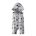 thumbnail image 2 of QISIWOLE Toddler Boys Baby Summer Sleeveless Hooded Romper Kids Zipper Jumpsuit, clearance under $10, 2 of 9