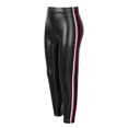 thumbnail image 2 of YONGHS Toddler Girls Faux Leather Pants Leggings Tights Winter Warm Thick Fleece Trousers Colorful Stripe 12-24 Months, 2 of 6