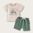thumbnail image 4 of Spazoro Toddler Boys 2PC Outfit Sets, T-Shirt & Elastic Waist Shorts Short Sleeve Crew Neck Tractor Print Summer Clothes Set for Baby Boys Beige Size 6-12 Months, 4 of 6
