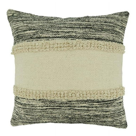 Saro Lifestyle Striped Chindi Throw Pillow Cover