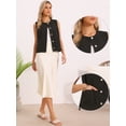 thumbnail image 2 of DARING DIVA Women's Sleeveless Button Down Loose Fit Waistcoat Top XS Black, 2 of 7