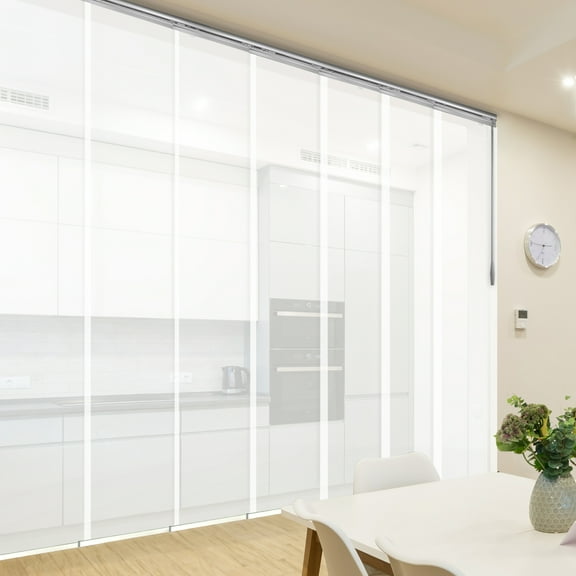 Domovina 7 Panel Track Vertical Blinds, Adjustable 110-153"W x 91.4"H - Kalyna