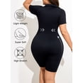 thumbnail image 5 of Athlemo Ribbed V-Neck Short Sleeve Bodysuit, Women's S, 5 of 6