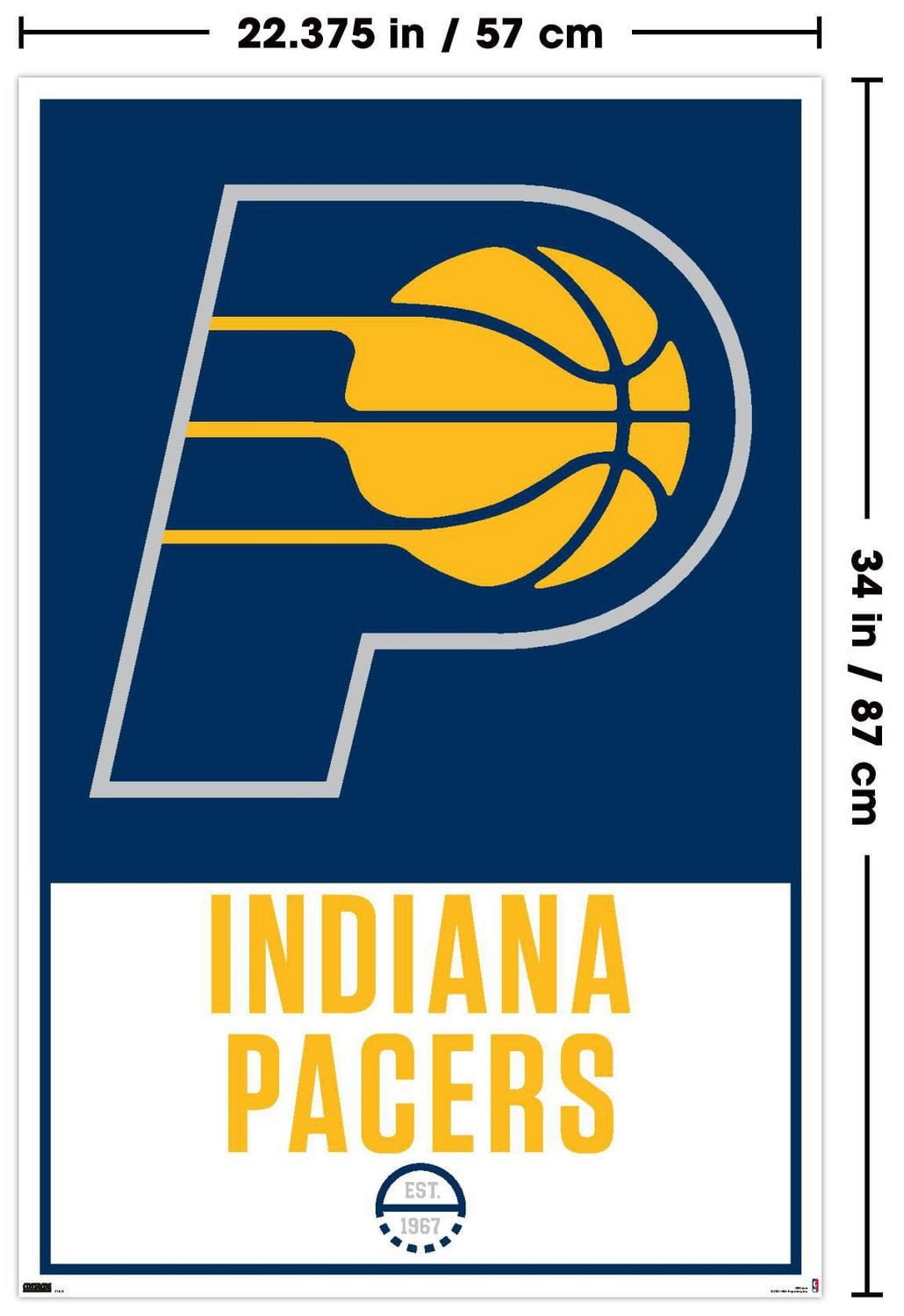 NBA Indiana Pacers - Logo 21 Wall Poster, 22.375" x 34"