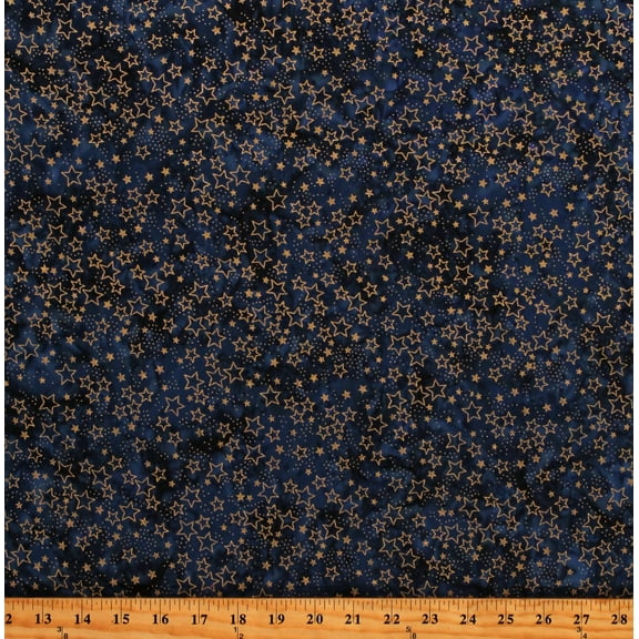 Cotton Batik Stardust Batiks Stars Sky Galaxy Space Landscape Midnight Cotton Fabric Print by the Yard (BBLIM-74840-69-MIDNIGHT)