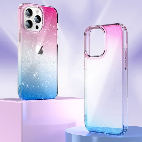 SaniMore Case for iPhone 14 Pro 6.1 inch 2022 Release, Ultra-slim with Built-in Anti-drop Corners Blitter Bling Soft TPU Backplane Shockproof Shell for iPhone 14 Pro, Blue