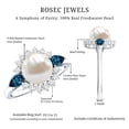 thumbnail image 6 of Rosec Jewels Freshwater Pearl Cocktail Ring with Blue Topaz and Diamond - AAA Grade - Pearl Ring for Women - with Jewelry Box, 10K White Gold, US 11.00, 6 of 7