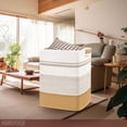 thumbnail image 4 of AINUOQI Cesta para la colada – Cesta grande para la colada de 85 L con asas de cuero, cesta de almacenamiento decorativa para mantas – Cestas tejidas de cuerda de algodón para almacenamiento, cesta pa, 4 of 5