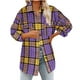 thumbnail image 2 of Pntutb Mujeres Casual A Cuadros Manga Larga Solapa Un Solo Botonadura Abrigo Tops Blusa Abrigo Liquidación Pntutb Pntutb-4612, 2 of 6