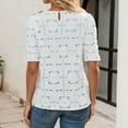 thumbnail image 3 of Hauaitttt Women's Eyelet Tops Puff Short Sleeve Blouses Dressy Casual Cute Hollow Out Crochet Lace Embroidered Summer Shirts Our Womens Long Sleeve Long Sleeve Tops for Women Athletic Long Sleeve, 3 of 4