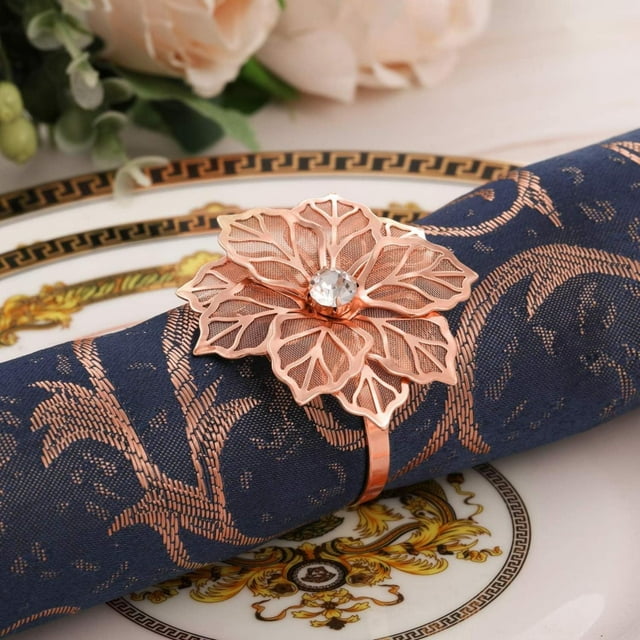 Event Party Decor Napkin Ring Stainless Steel Flower Napkin Buckle European High End Napkin Ring